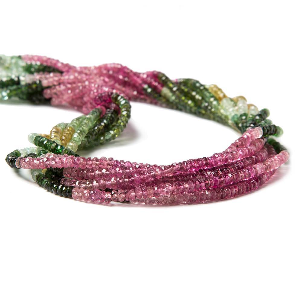 3mm Multi Color Tourmaline faceted rondelle beads 16 inch 200 pieces