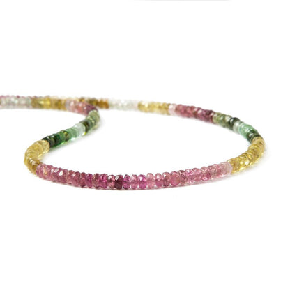 3mm Multi Color Tourmaline faceted rondelle beads 16 inch 216 pieces