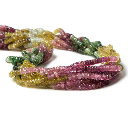 3mm Multi Color Tourmaline faceted rondelle beads 16 inch 216 pieces