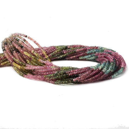 3mm Multi Color Tourmaline plain rondelle beads 13.5 inch 200 pieces AA