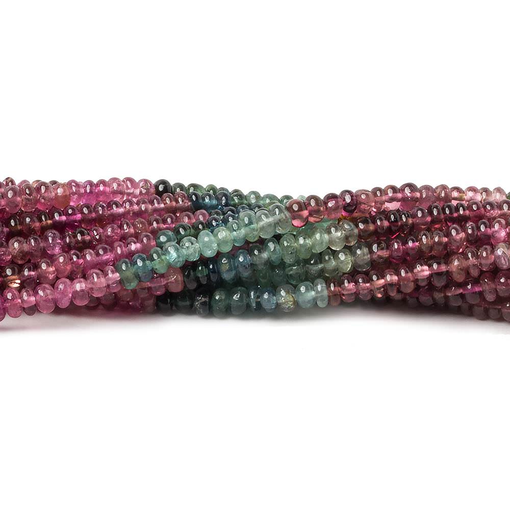 3mm Multi Color Tourmaline plain rondelle beads 13.5 inch 200 pieces AA
