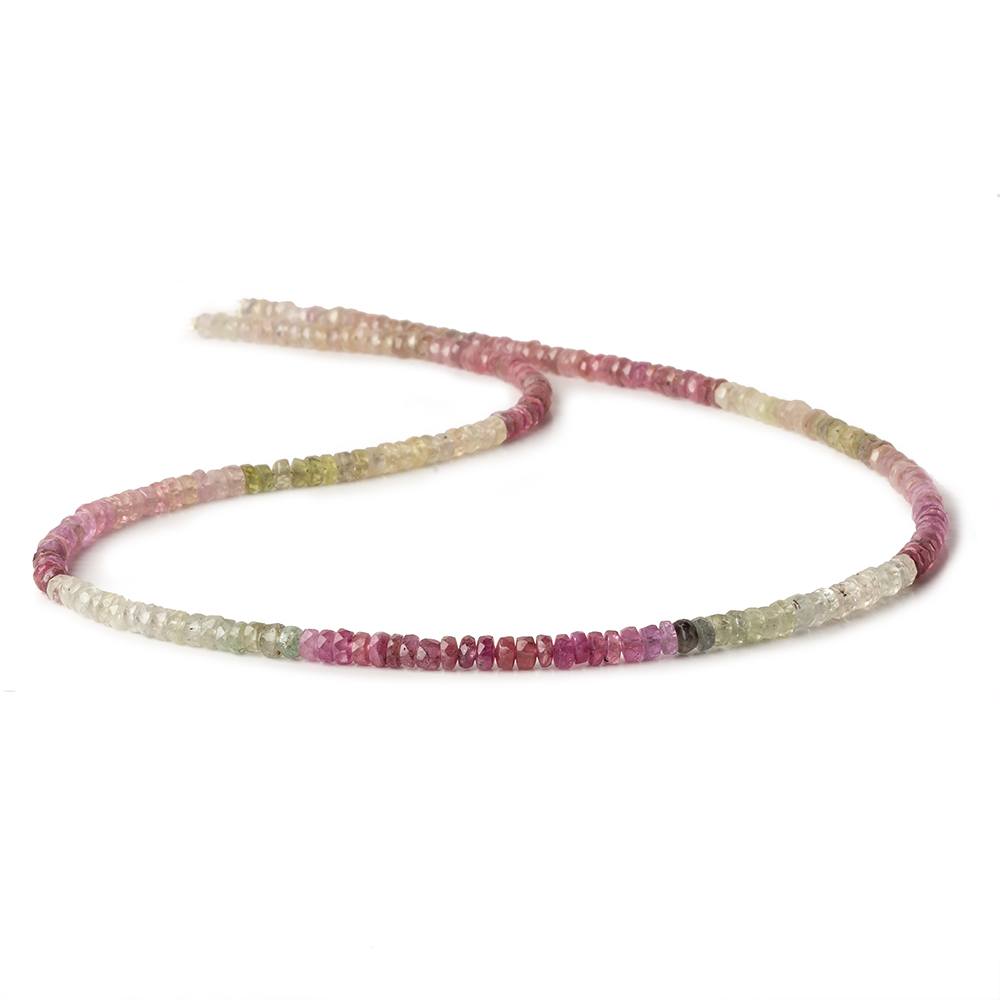 3.5mm Multi Color Umba Sapphire faceted rondelles 16 inch 205 beads AA
