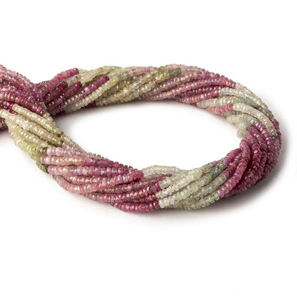 3.5mm Multi Color Umba Sapphire faceted rondelles 16 inch 205 beads AA