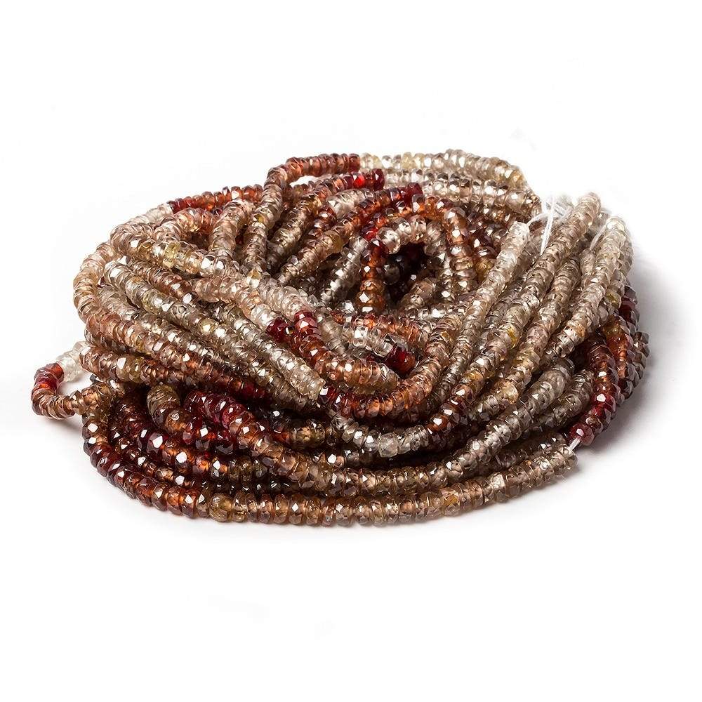 3mm Multi-color Zircon Faceted Rondelle 16 inch 280 pieces