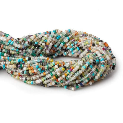 3mm Multi Gemstone Faceted Rondelle Beads 13 inch 145 pieces