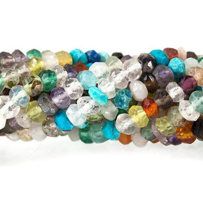 3mm Multi Gemstone Faceted Rondelle Beads 13 inch 145 pieces