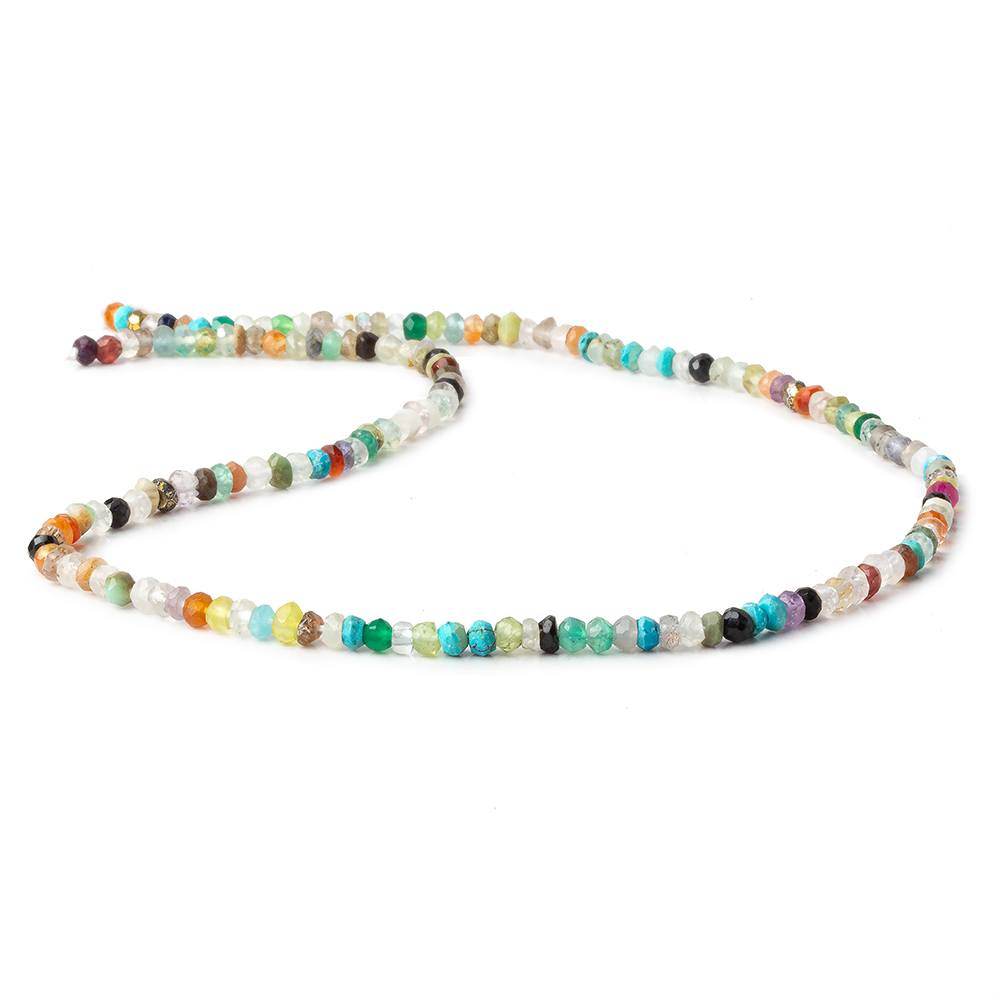 3mm Multi Gemstone Faceted Rondelle Beads 13 inch 145 pieces