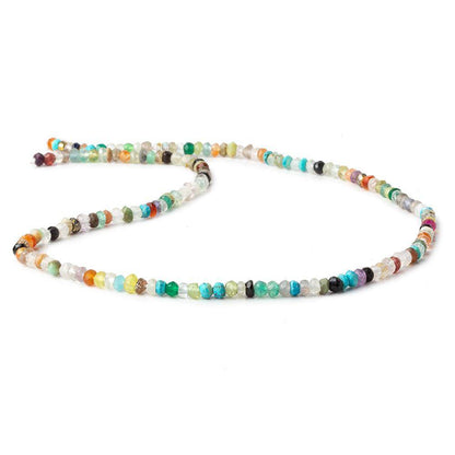 3mm Multi Gemstone Faceted Rondelle Beads 13 inch 145 pieces