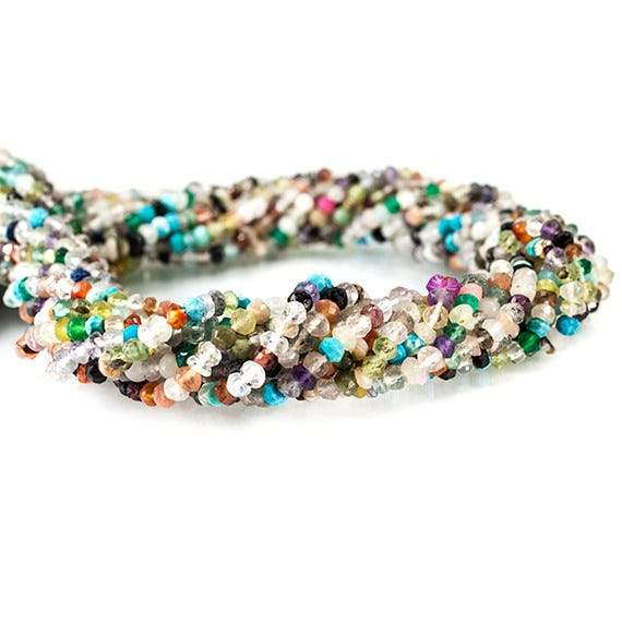 3mm Multi Gemstone Faceted Rondelle Beads 13 inch 145 pieces