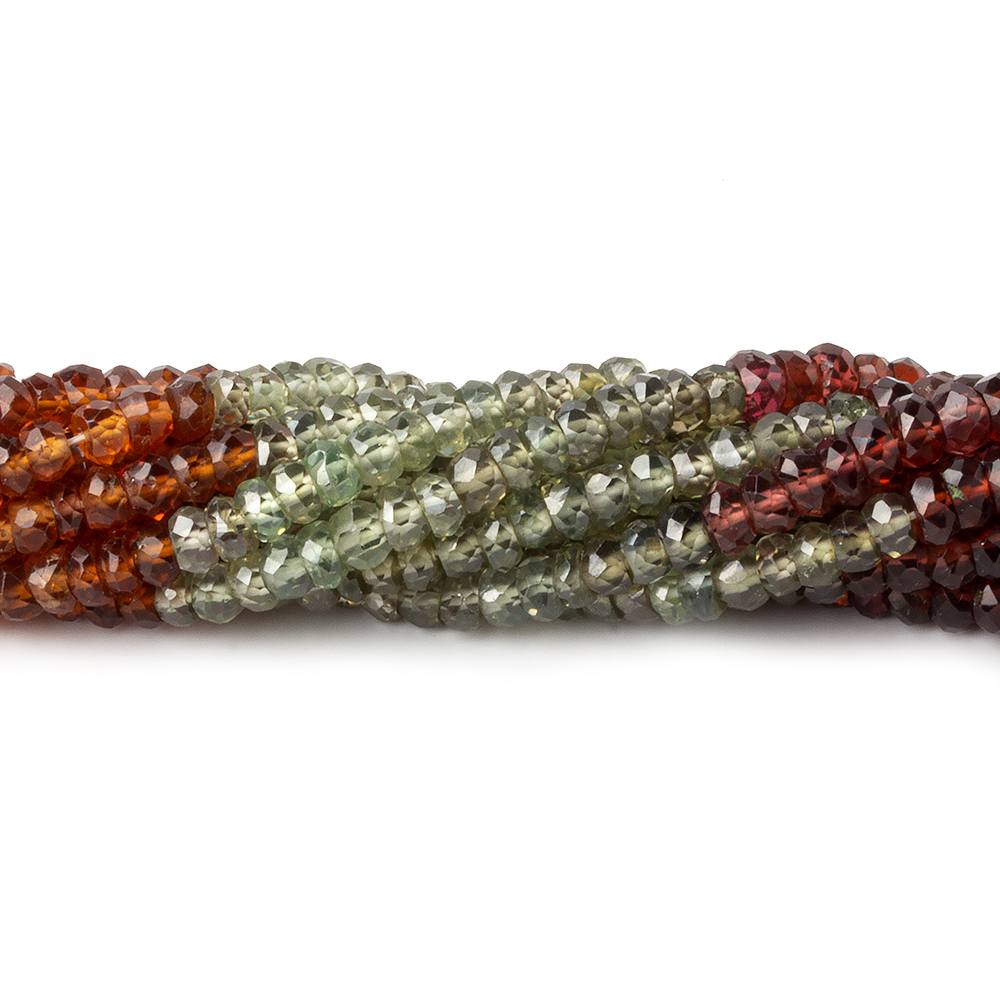 3mm Multi Gemstone Faceted Rondelle Beads 13 inch 150 pieces