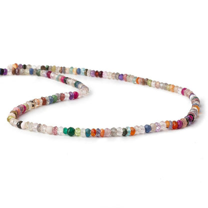 3mm Multi Gemstone Faceted Rondelle Beads 13.5 inch 158 pcs
