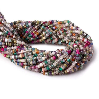 3mm Multi Gemstone Faceted Rondelle Beads 13.5 inch 158 pcs