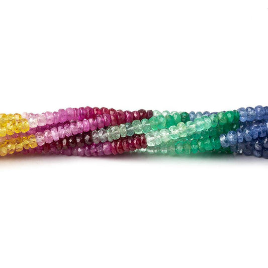 3mm Multi-gemstone Faceted Rondelle Beads 16 inch 256 pieces