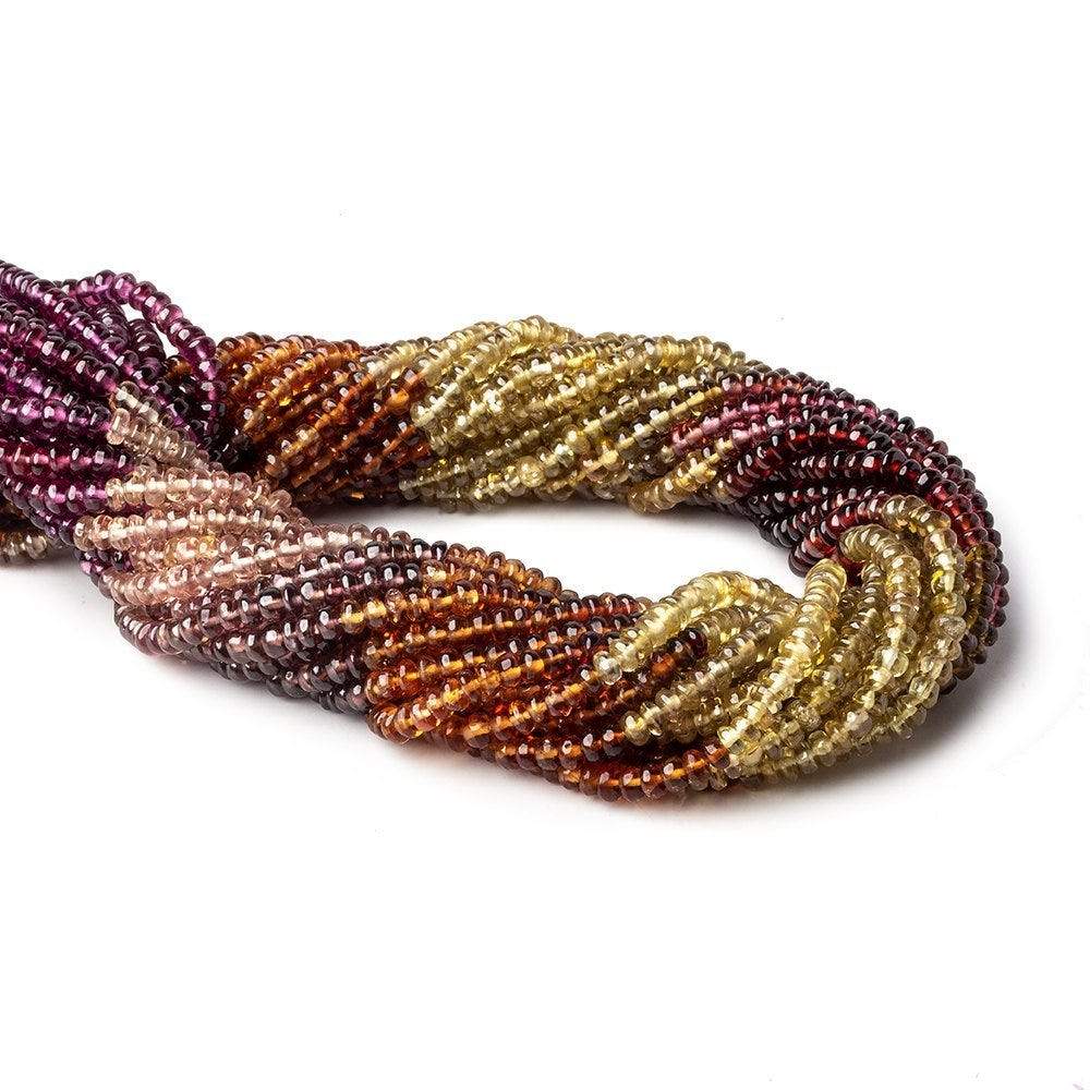 3mm Multi-gemstone Plain Rondelle Beads 13.5 inch 185 pieces