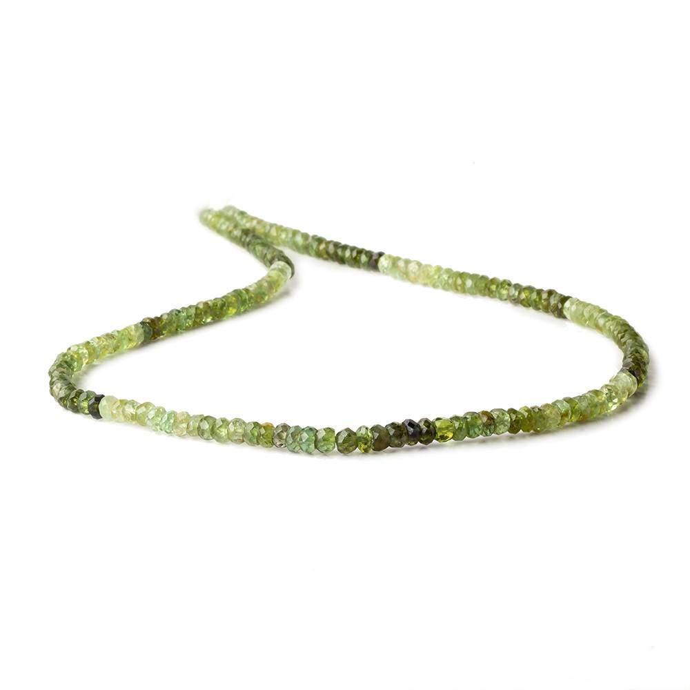 3mm Multi Green Tourmaline Faceted Rondelle Beads 14 inch 175 beads