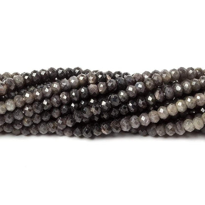3mm Multi Grey Sapphire Micro Faceted rondelle beads 13 inch 160 pieces