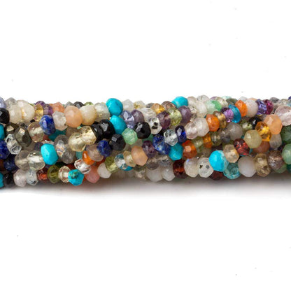 3mm MultiGemstone Faceted Rondelle Beads 13 inch 155 pieces