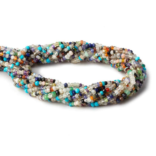 3mm MultiGemstone Faceted Rondelle Beads 13 inch 155 pieces