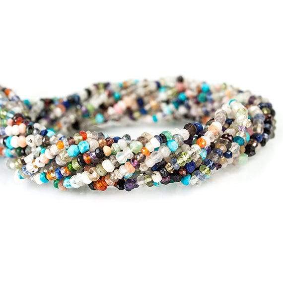 3mm MultiGemstone Faceted Rondelle Beads 13 inch 155 pieces