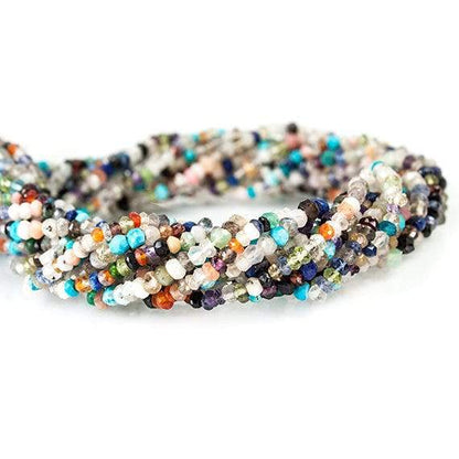 3mm MultiGemstone Faceted Rondelle Beads 13 inch 155 pieces