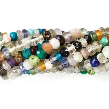 3mm MultiGemstone Faceted Rondelle Beads 13 inch 155 pieces