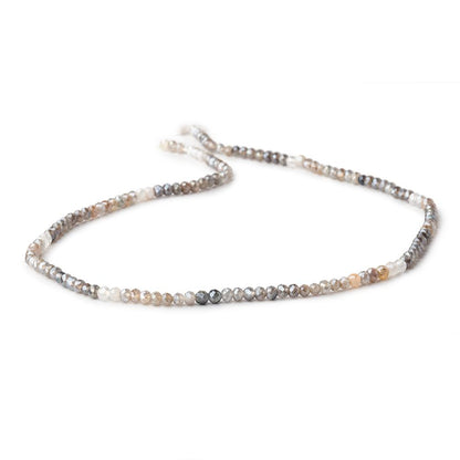 3mm Mystic Labradorite & Moonstone Micro Faceted Rondelles 12.5 inch 136 beads