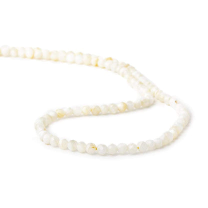 3mm Natural Cream Mother of Pearl microfaceted round beads 13 inch 100 pieces