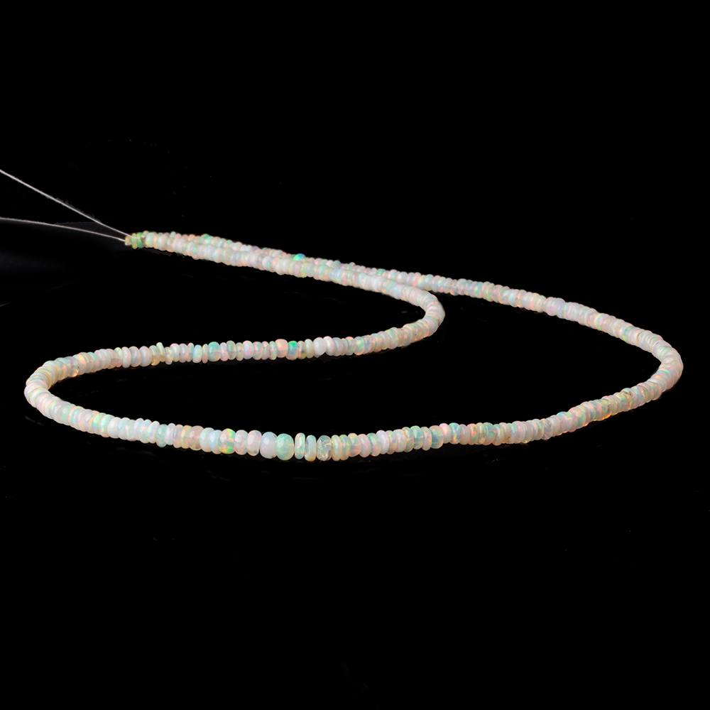 3mm Off White Ethiopian Opal plain rondelle beads 18 inch 300 pieces AA