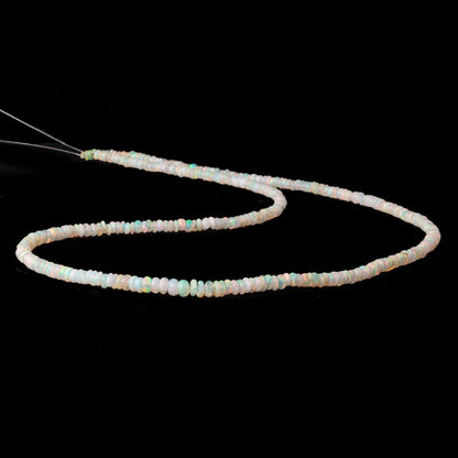 3mm Off White Ethiopian Opal plain rondelle beads 18 inch 300 pieces AA