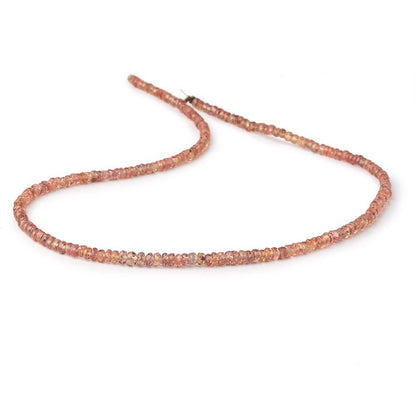 3mm Orange Red Sapphire Faceted Rondelle Beads 16 inch 200 pieces