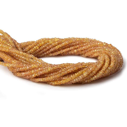 3mm Orangey Yellow Sapphire faceted rondelles 16 inch 250 pieces A