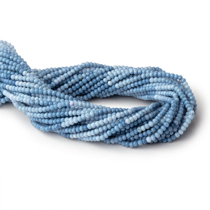3mm Owyhee Blue Opal Micro Faceted Rondelle Beads 12.5 inch 132 pieces