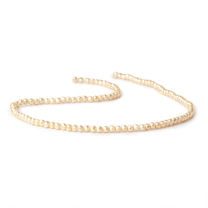 3mm Pale Yellow Shell Pearl Micro Faceted Rounds 12.75 inch 114 Beads