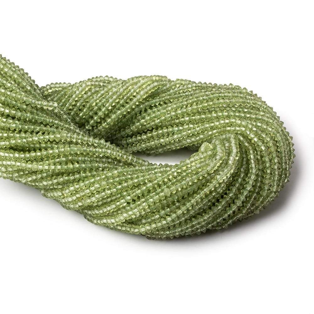3mm Peridot micro faceted disc rondelle beads 12.5 inch 155 pieces AAA