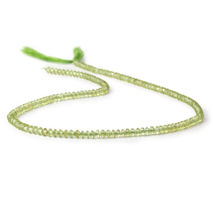 3mm Peridot micro faceted disc rondelle beads 12.5 inch 155 pieces AAA