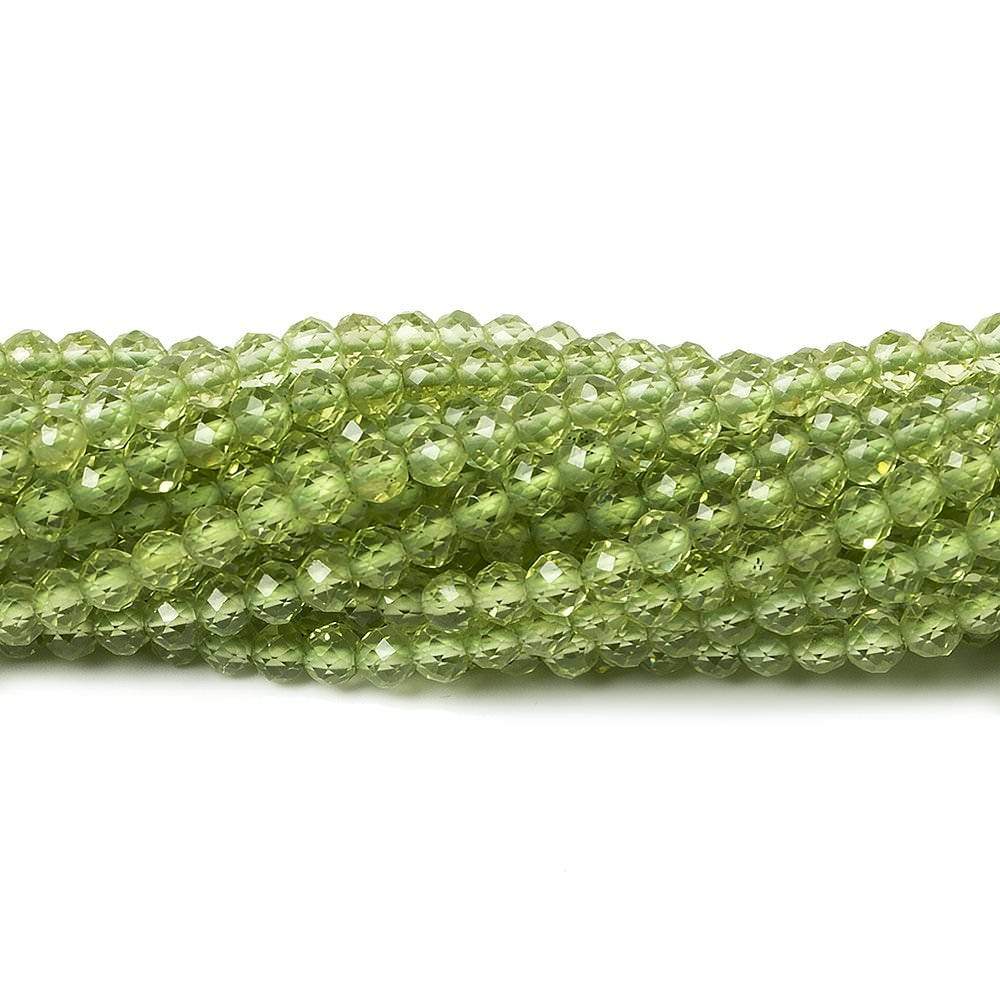 3mm Peridot Micro-faceted Rondelles 12.5 inches 132 beads