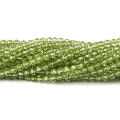 3mm Peridot Micro-faceted Rondelles 12.5 inches 132 beads
