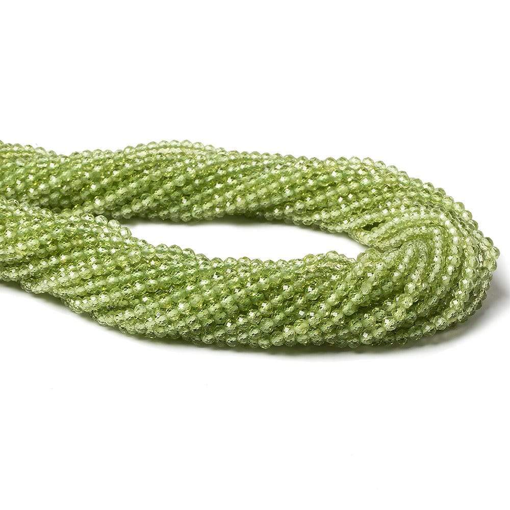3mm Peridot Micro-faceted Rondelles 12.5 inches 132 beads