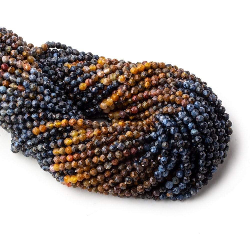 3mm Pietersite MicroFaceted Rounds 12 inch 98 beads A