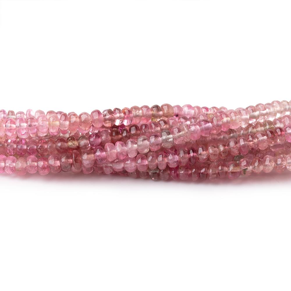 3mm Pink Afghani Tourmaline Plain Rondelles 16 inch 215 Beads