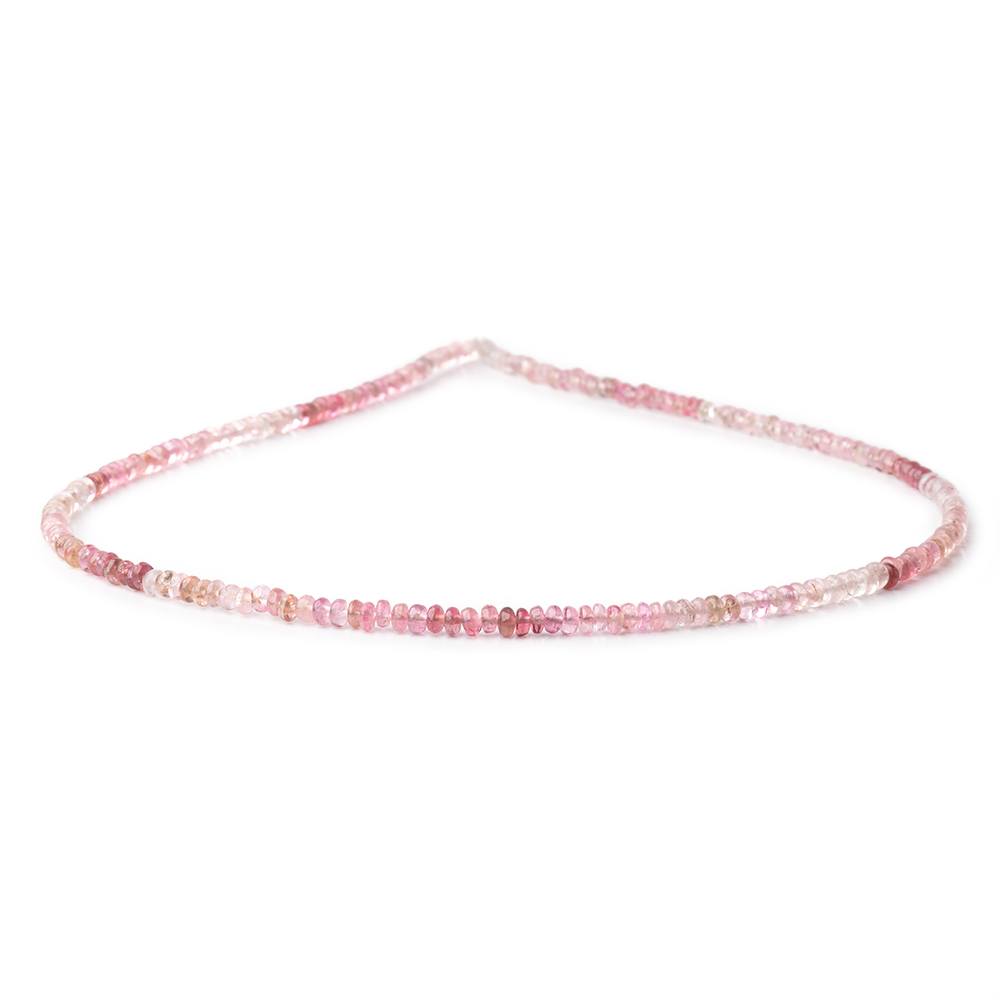 3mm Pink Afghani Tourmaline Plain Rondelles 16 inch 215 Beads