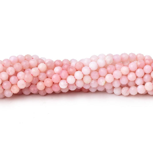 3mm Pink Peruvian Opal Micro Faceted Round Beads 12.5 inch 108 pieces