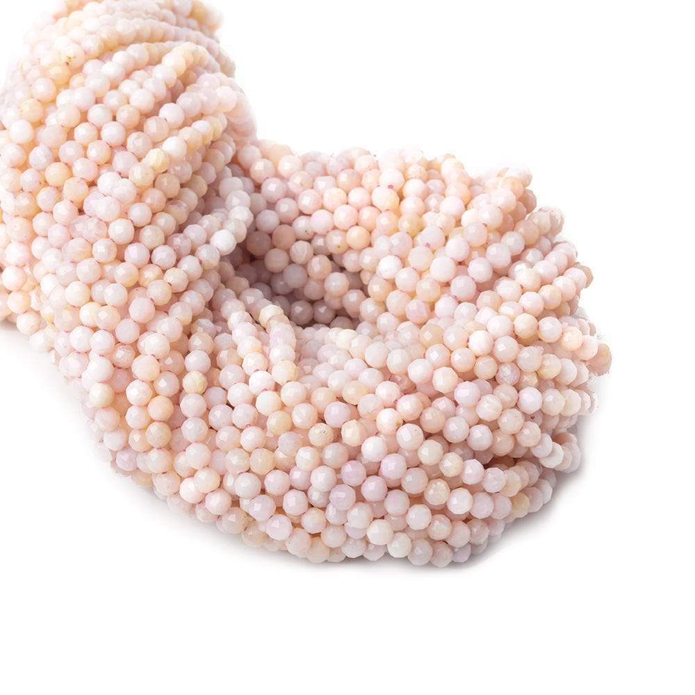 3mm Pink Peruvian Opal microfaceted rondelle beads 13 inch 115 pieces