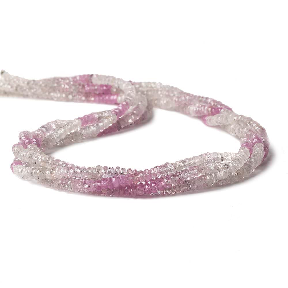 3mm Pink Sapphire Beads Faceted Rondelle 14 inch 180 pieces