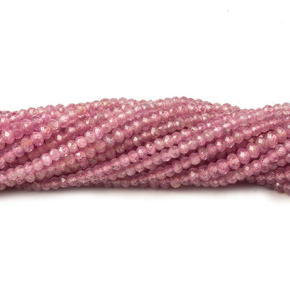 2.5mm Pink Sapphire Micro Faceted Rondelle Beads 13 inch 181 pieces AA