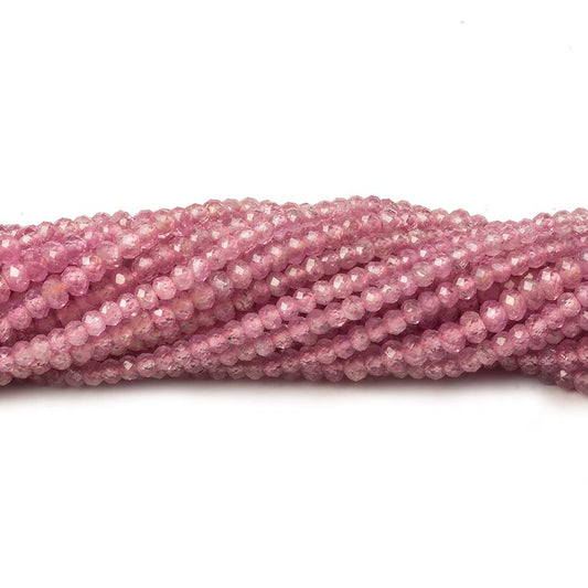 2.5mm Pink Sapphire Micro Faceted Rondelle Beads 13 inch 181 pieces AA