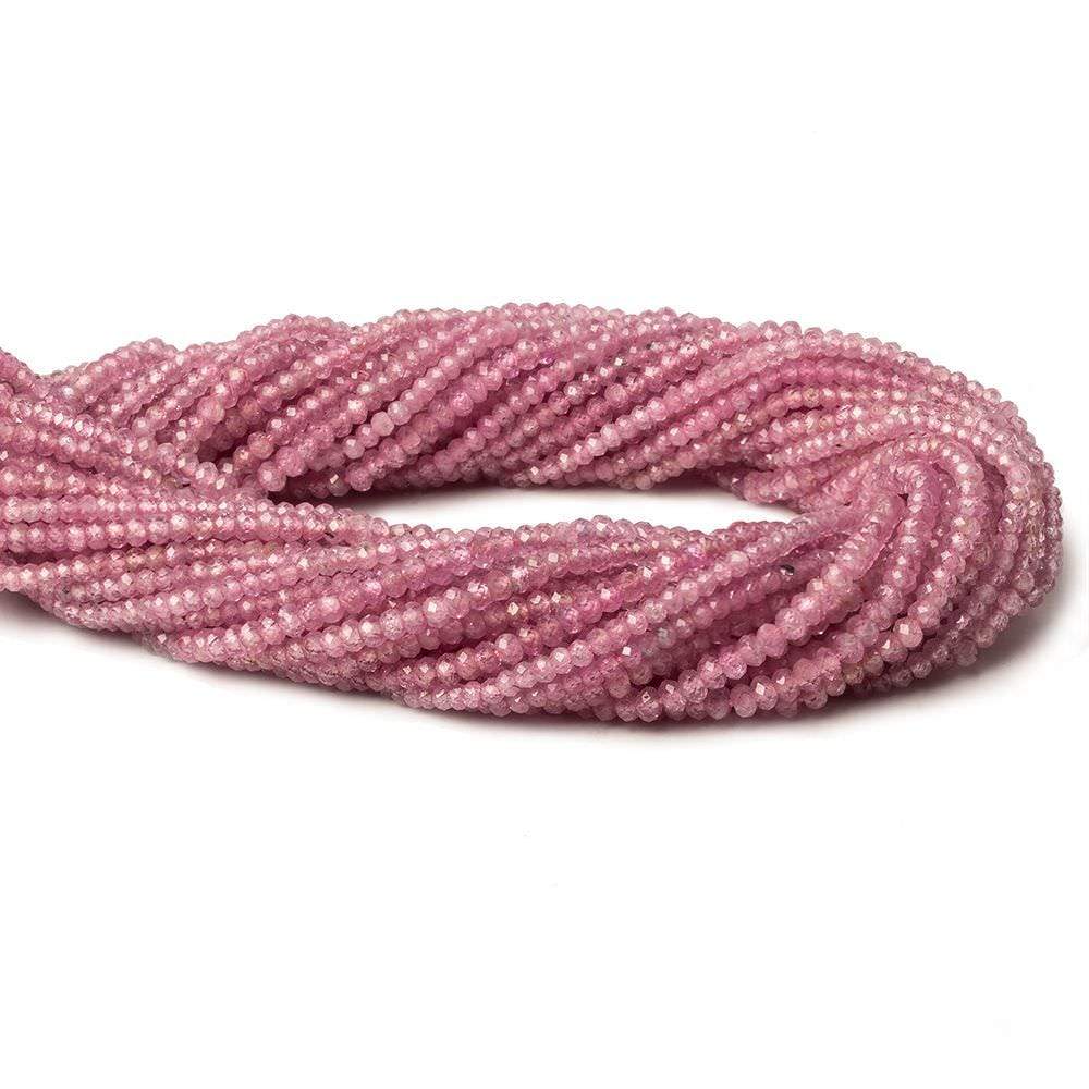 2.5mm Pink Sapphire Micro Faceted Rondelle Beads 13 inch 181 pieces AA