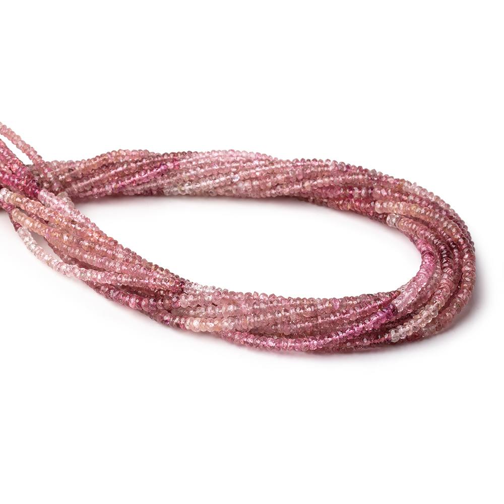 3.5mm Pink Tourmaline Faceted Rondelle Beads 14 inch 190 pieces AAA