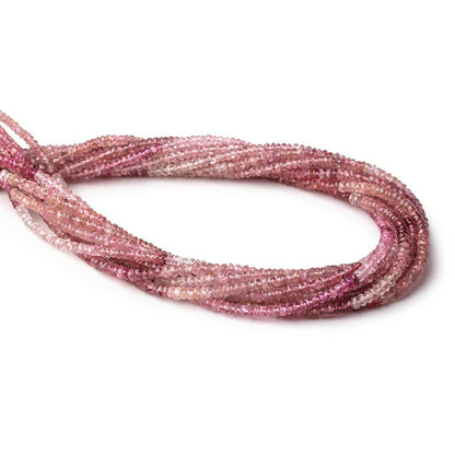 3.5mm Pink Tourmaline Faceted Rondelle Beads 14 inch 190 pieces AAA