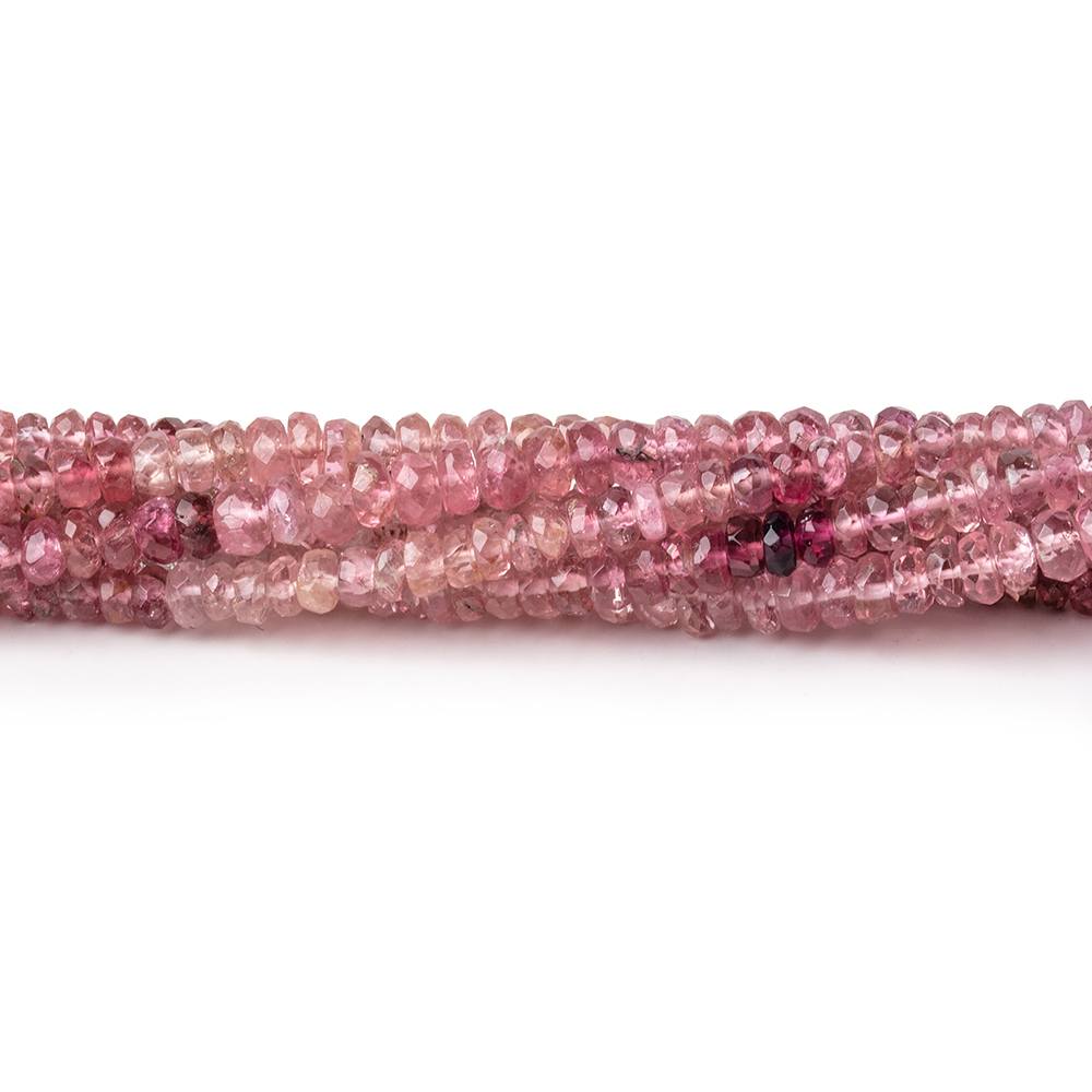 3.5mm Pink Tourmaline Faceted Rondelle Beads 14 inch 190 pieces AAA